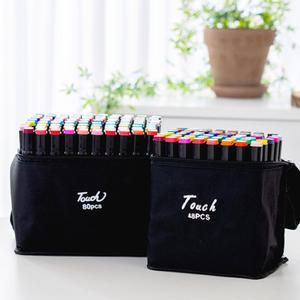[문구티쳐] 민화샵  트윈터치마카펜 천케이스 펜홀더 48색 듀얼 드로잉  트윈마카