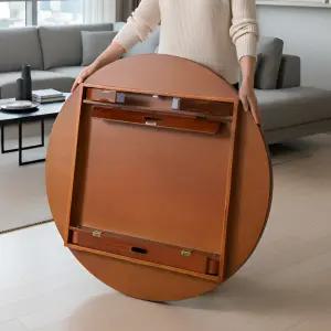 가온공방 원형 교자상 접이식 원목 밥상 5~6인용 캡상다리 900