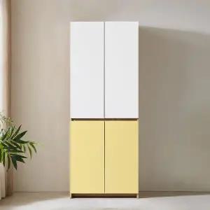 [팀버애니스]애니스 홈카페수납장 냉장고형 키큰장 주방 수납장 틈새장 오크 도어수납장 700 (옐로우)