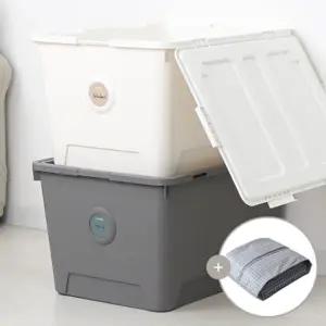 [텐바이텐][올리빙]도트 리빙박스 120L 2P + 실속 이불정리함 대 1P
