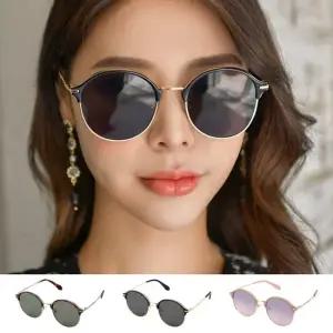 [헤링본] 베이직 라운드 쉐입 뿔테 반미러 패션 선글라스 GD201