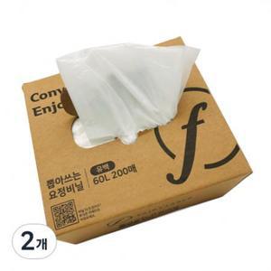 [국내생산] 뽑아 쓰는 요정비닐, 60L, 2개 one option