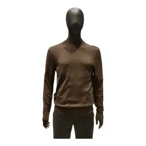 [롯데백화점]킨록 킨록 24FW 다크브라운 캐시미어 혼방 기본 반폴라니트 JCIY19