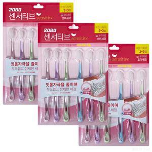 2080 칫솔 센서티브 초미세모 6입 3개