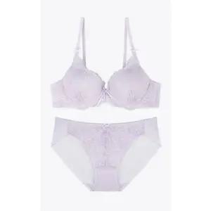 [롯데백화점]섹시쿠키 청순 파스텔 연바이올렛 레이스 브라 햄라인팬티 세트 SCWBA111SCWPA111
