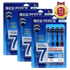 페리오 토탈7 칫솔 힘있는미세모 4개입 3개 (12개)
