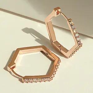 14K G.F 데이브 육각 원터치 링귀걸이 EA1478