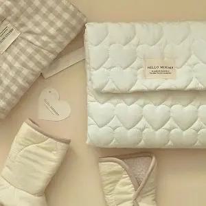 [보리보리/헬로미니미]누빔 휴대용 기저귀패드 매트 파우치 신생아 기저귀갈이대