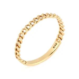 [비앤비골드] 18K 심플 하프밴드 체인반지 ROS1480