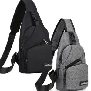 메신저백 USB 충전 포트 힙색 여행크로스백 수납포캣 (WFH9G90)