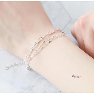 은팔찌 은체인 레이어드 국산 클립 체인 실버 925 케이스 20대bcd561