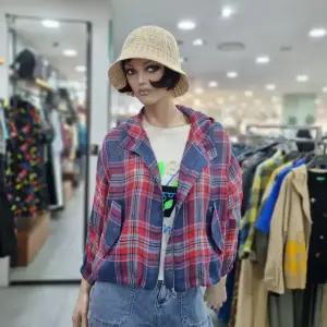 베네통/애플아울렛/마100% 체크 후드 점퍼/BAJPB1531