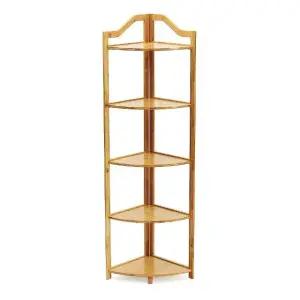 대나무 5단 선반 내추럴 거실 조립식 코너 모서리 (WFHRX1I)
