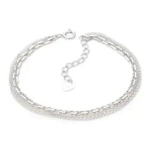 92.5 실버 순은 스퀘어 이중 체인 은 팔찌