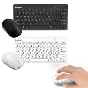 국내 삼성 정품 무선 미니 키보드마우스 세트 레트로 디자인 멀티미디어키 휴대용 경량키보드