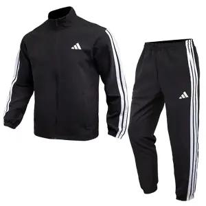 아디다스 3S 우븐 TT 트랙 수트 트레이닝 상하의세트 집업자켓 운동복 검정 JI8849