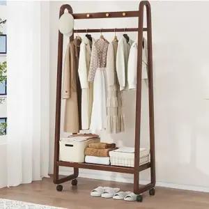 월넛 대나무 선반 편한 이동이 행거80cm (WFHJLXZ)