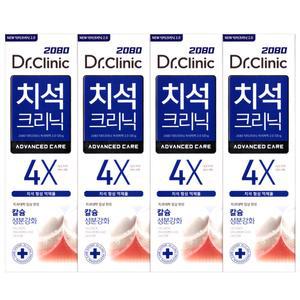 2080 닥터크리닉 고불소 치석크리닉 치석 치약 120g x4개