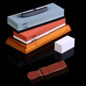 숫돌 가죽 벨트 샤프너 칼갈이 받침대 풀세트 양면숫돌 (WFJOOXS)