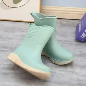 여성 장화 장마 홍수 미들부츠 워커 워터슈즈 레인워커 (WFJOOXB)