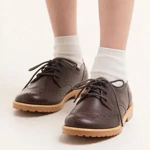 [보리보리/아이들]922 키즈 & 맘 소가죽 청키 윙팁 더비 - 브라운