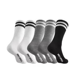 프로스펙스 남성용 장목 스포츠 파일 양말 5족 N19 혼합