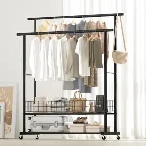 코멧 2단 이동식 대용량 수납 선반 행거