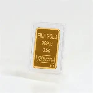 [카드결제 가능] 순금 미니 골드바 999.9% 0.5g 금테크 미니금 행운 은퇴 선물 금괴