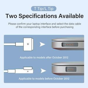 Magsafe 1/2 용 마그네틱 어댑터 케이블 Apple MacBook Air Pro 2008-2011 15 USB 유형 C 노트북 충전기 변