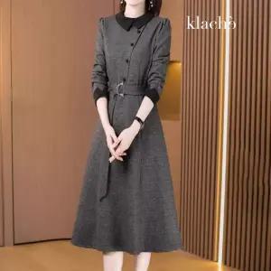 클라셰 레이디버튼포인원피스+벨트SET_B4M2077