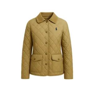 [RALPH LAUREN] 25FW 포니 자수 로고 다이아몬드 퀄팅 자켓 카키 211965336 004