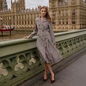 [아쿠아스큐텀]트렌치 더블버튼 원피스