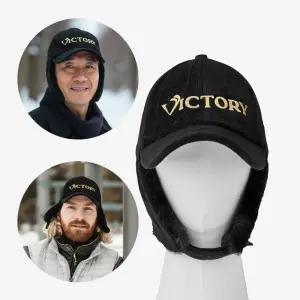 빅토리 파크골프 프리미엄 겨울 방한 머리보온 털 모자 똑딱이 귀마개 귀다리 어어플랩캡 볼캡(남여공용)