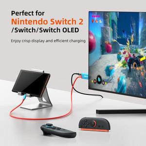 CABLETIME 4K144Hz 스위치 2 도크 스테이션 휴대용 TV USB C to HDMI 케이블 PD 100W 어댑터 완벽한 OLED P