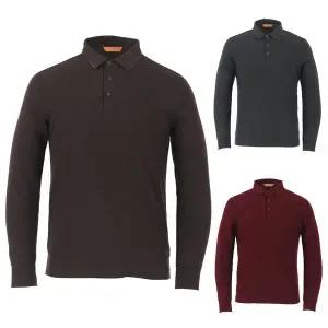 [김영주골프] 겨울 기모 배색 카라티 남성 골프웨어 긴팔 티셔츠 DPWMTS45