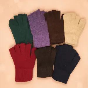 국산 울니트 반장갑 겨울 무지 스마트폰 손가락장갑