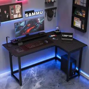 SAMMU L자형 코너 컴퓨터 책상 게이밍 책상 학습 책상 탄소 섬유 상판 1200 1400 좌측 코너 우측 코너 검정