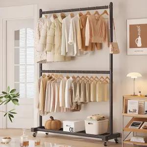 워나던 철제 스탠드 이동식 2단 행거