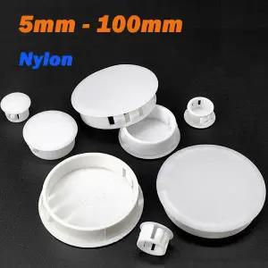 절연지 테이프 링 나일론 스냅온 홀 콘센트 5mm - 100mm 원형 캡 화이트 블랭킹 파이프 마개 커버