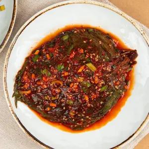 맛있는 국산 양념 깻잎 김치 500g 국산 깻잎 장아찌 주문 양념 깻잎장아찌 깻잎무침