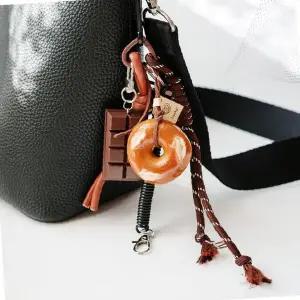 베이커리 키링 도넛 초콜릿 바 가방고리 백참 로프 태슬 음식 모형 백꾸미기 액세서리