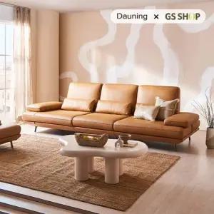 [상품권2만원증정][다우닝] 플라나 4인 스윙 전체 통가죽 소파