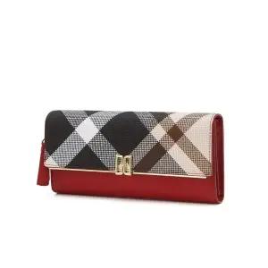 갤러리아 DCWA6E361R2 닥스 레드 체크 DD로고 가죽 장지갑
