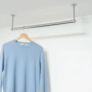 원형 스텐파이프25파이 천장 베란다 행거 길이740 높이100 단구