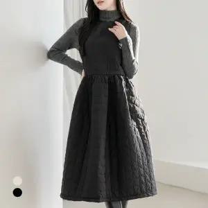 KARRA 벌룬패딩백리본원피스_A5W0763