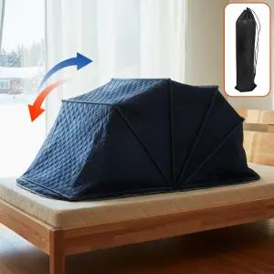 1인용 퀼팅 난방텐트 실내 방한 외풍차단 기숙사 접이식 보온 슈퍼싱글 수면텐트 보관가방