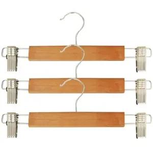 원목 바지걸이 3P 옷걸이 바지걸이 행거 집게걸이 치마걸이