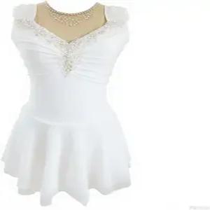 류후오 스 피겨 스케이팅 드레스 여자 긴팔 경기 우아한 핸드메이드 크리스탈 여성