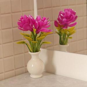 1:12 인형 집 미니어처 플라스틱 시뮬레이션 꽃병 완제품 야외 모델 액세서리 1.4x5.3 ~ 5.6cm