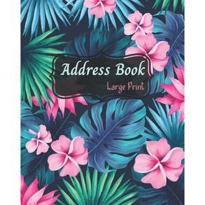 [미국배송] 주소록: 알파벳 인덱스가 있는 대형 인쇄 주소록. 탭이 350개 이상의 입구 공간! 열대 잎은 .LARGEIZE를 커버합니다